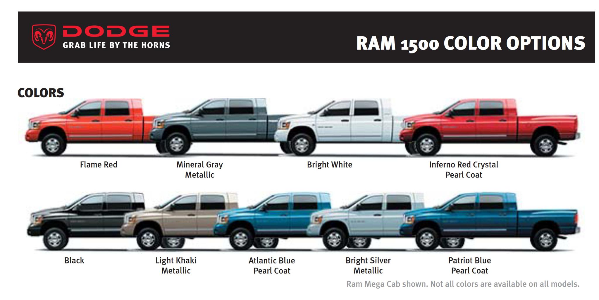 2006 Dodge Ram 1500 Paint Chart