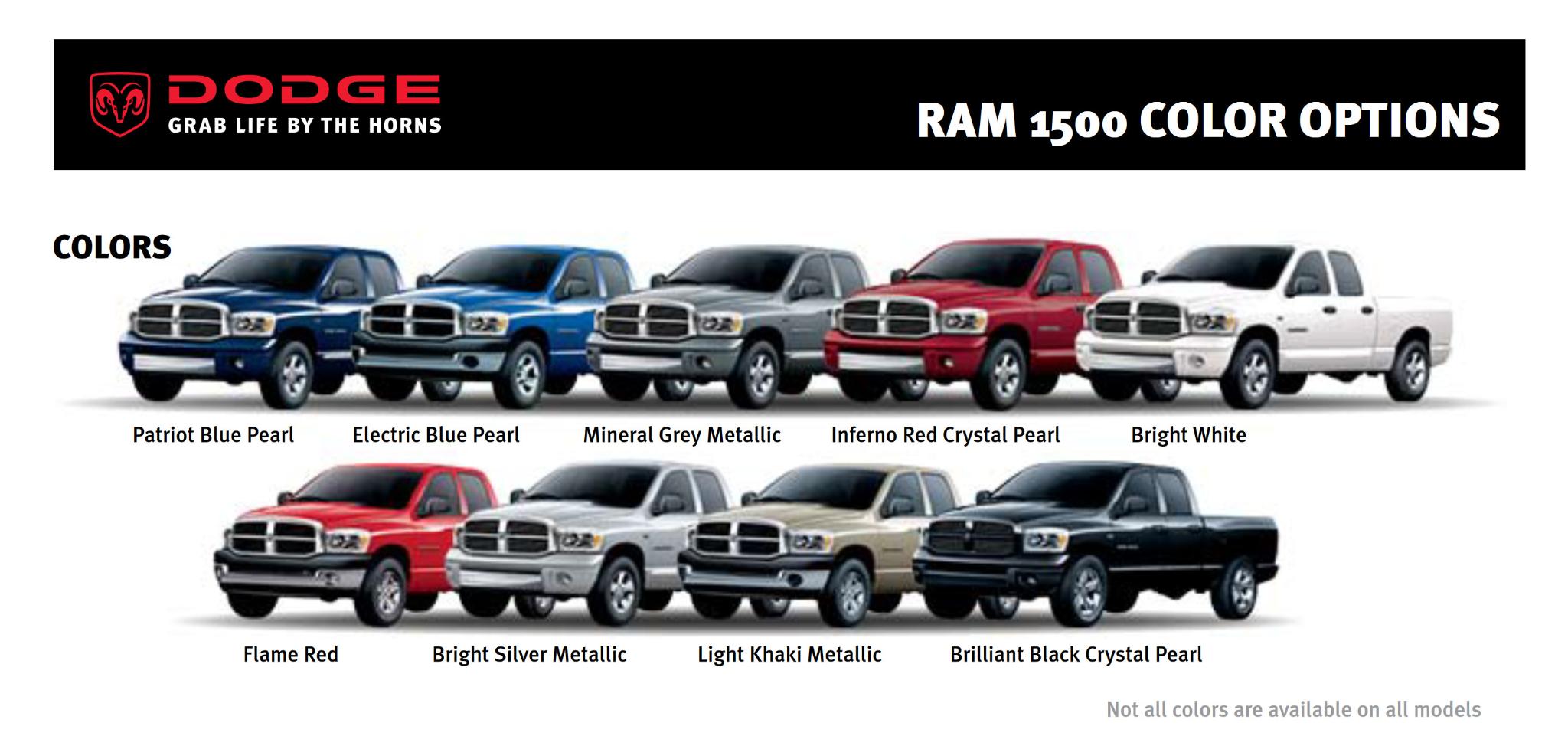 2007 Dodge Ram 1500 Paint Chart