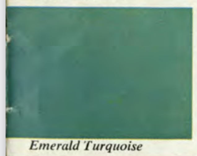 Emerald Turquoise Main Body Color for a 1967 Camaro