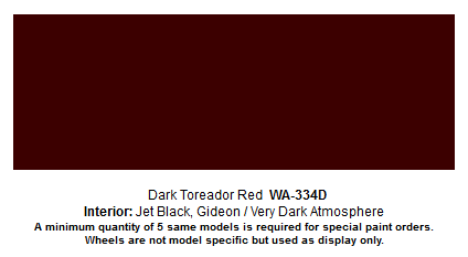 Dark Toreador Red, WA-334D, WA334D, U334D GM SVO Custom Color