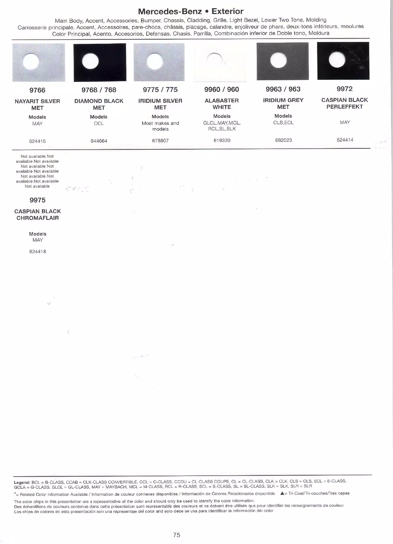 2007 Mercedes-Benz Paint Chart Page 3