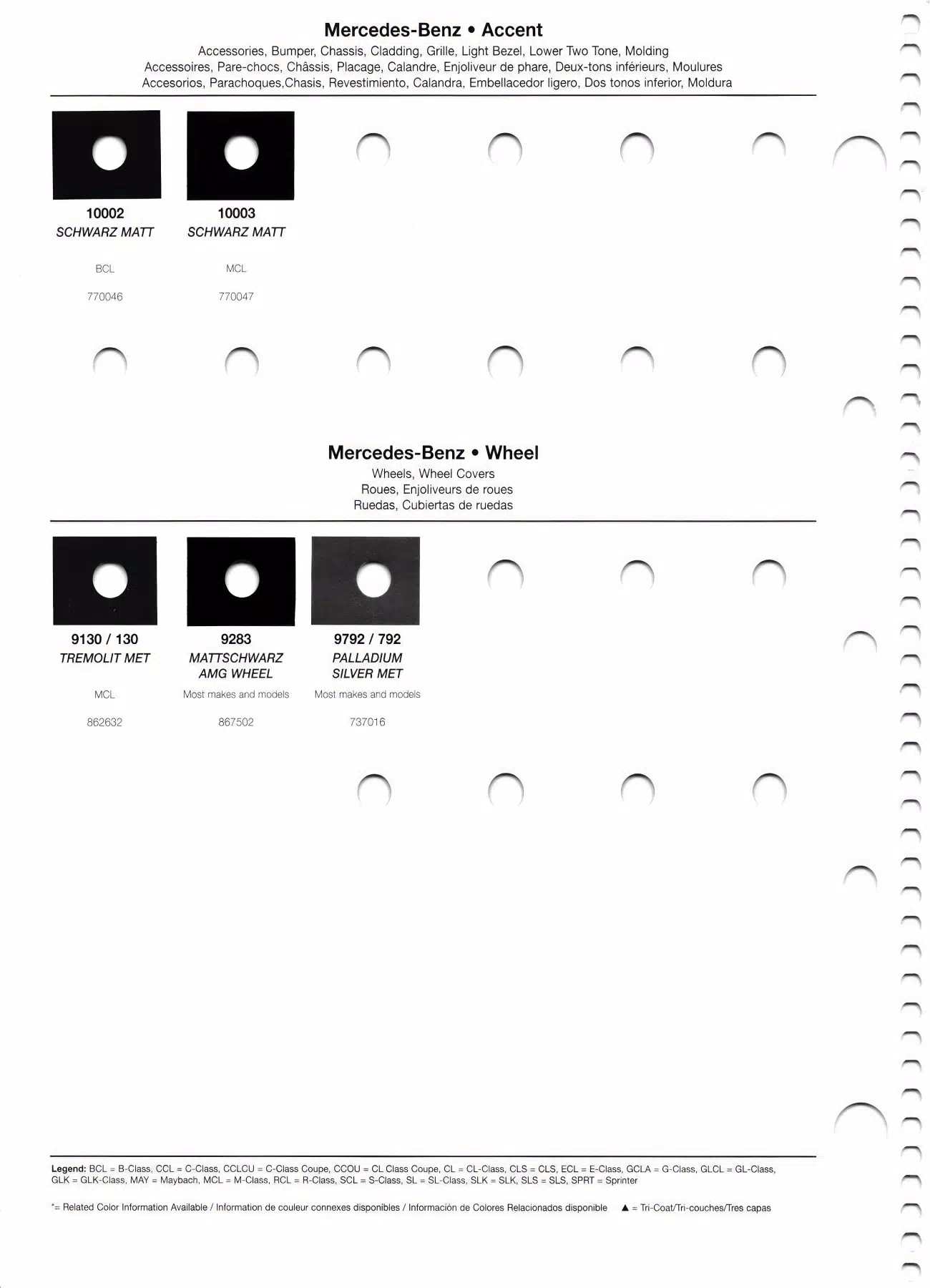 2012 Mercedes-Benz Paint Chart Page 4 2012 Mercedes Benz exterior Color Swatches, Color names, Color Codes and ordering paint codes for all 2012 mercedes automobiles.