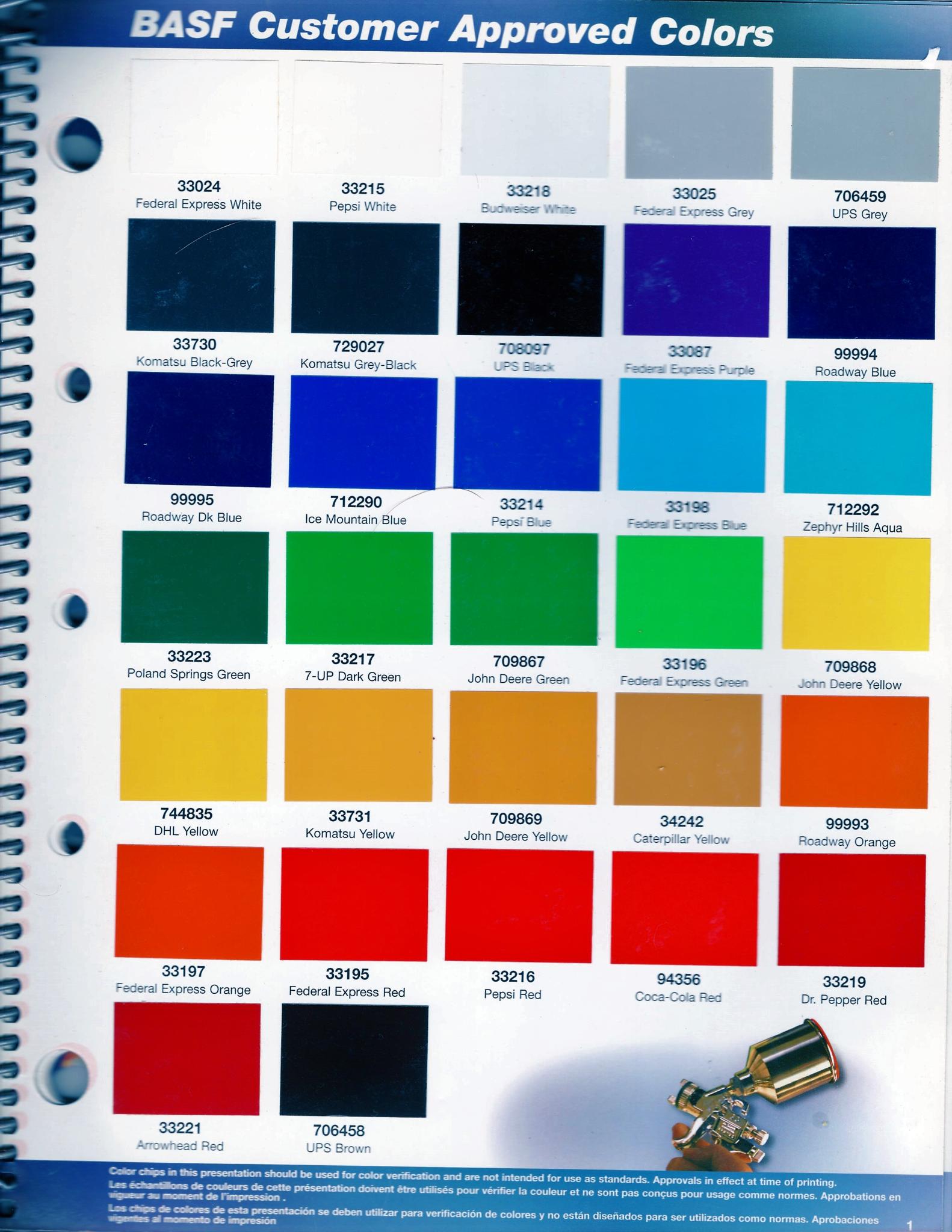 Companies that approved Basf color matches. Page 3 of Basf Fleet Book