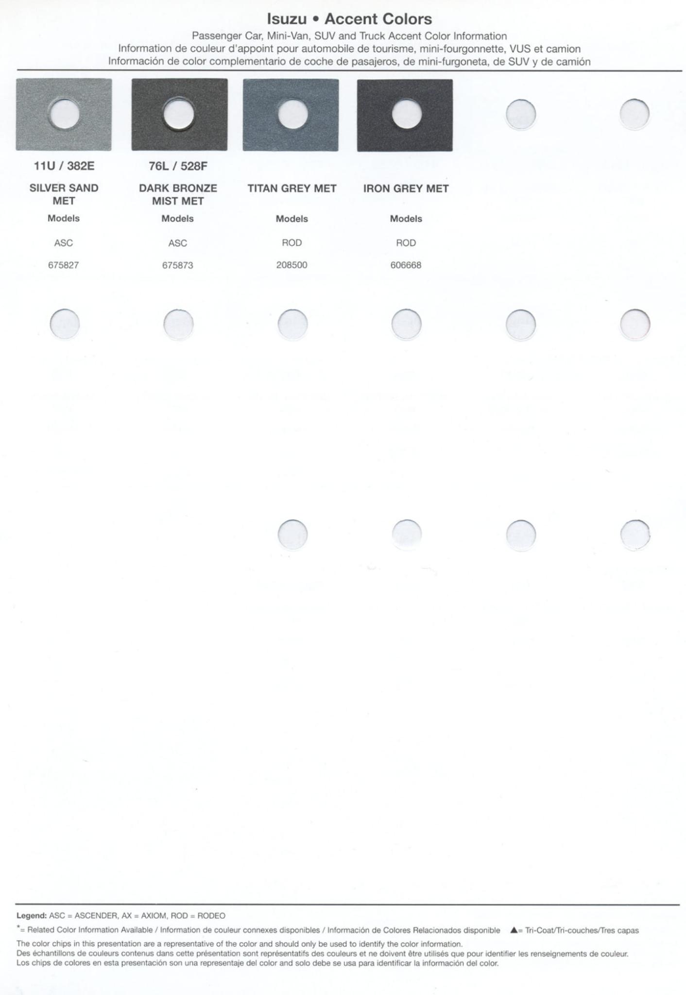 2003 Isuzu paint codes