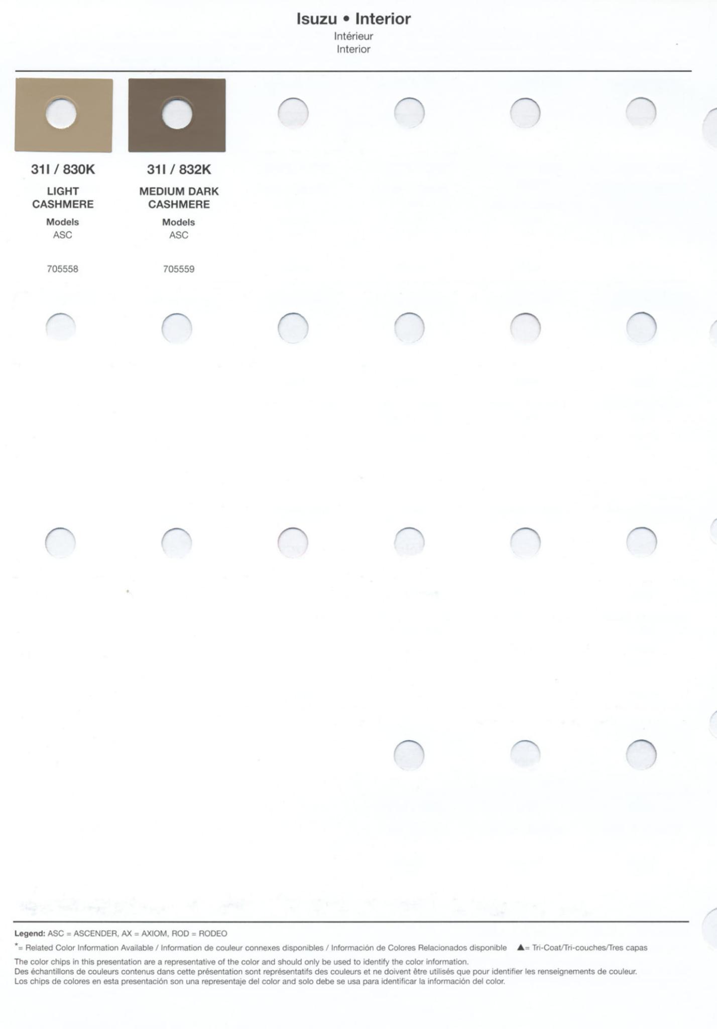 2004 Isuzu paint codes
