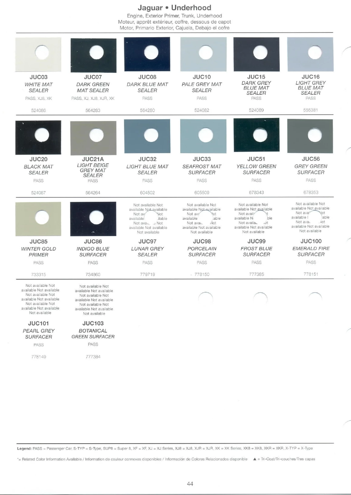 2008 Jaguar Paint Codes and Color Chart paint codes and color swatches