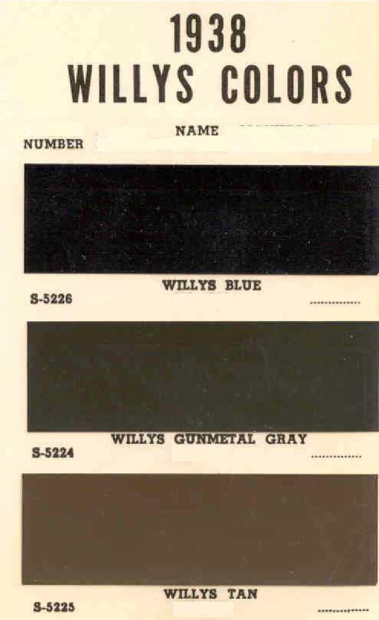 1938 Willys Colors