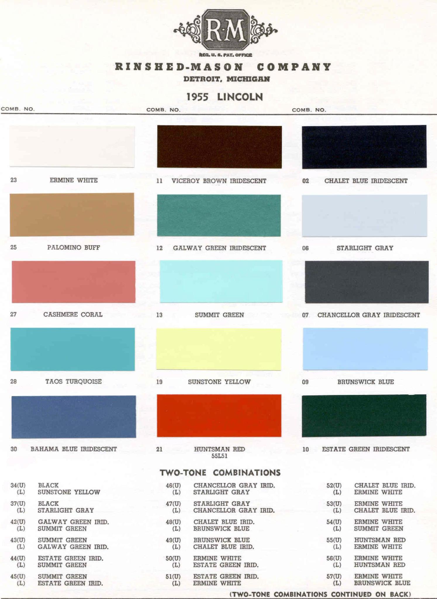 Paint Colors used on the Exterior of Lincoln