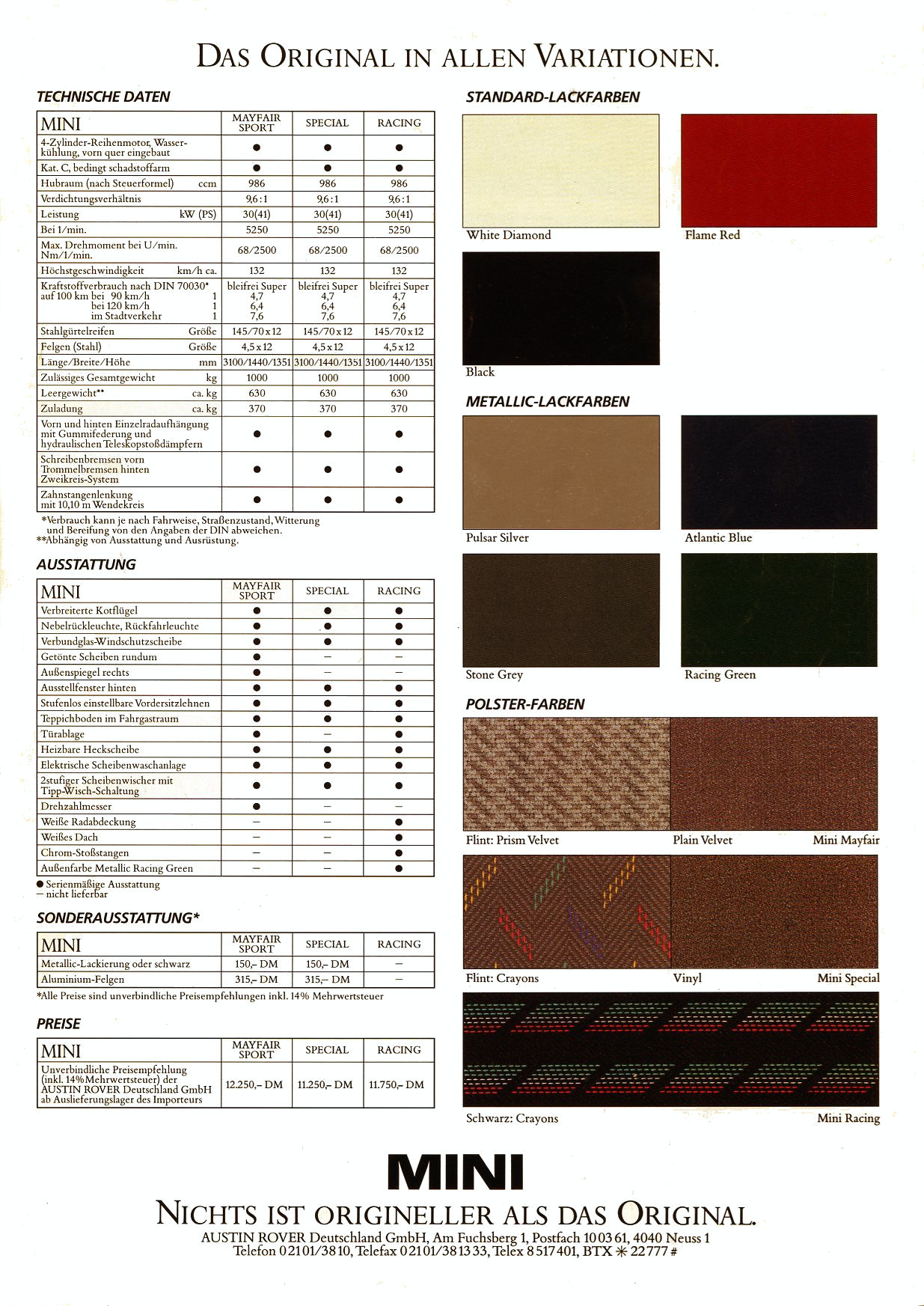 Mini Color Chart Paint Color examples with their exterior color code