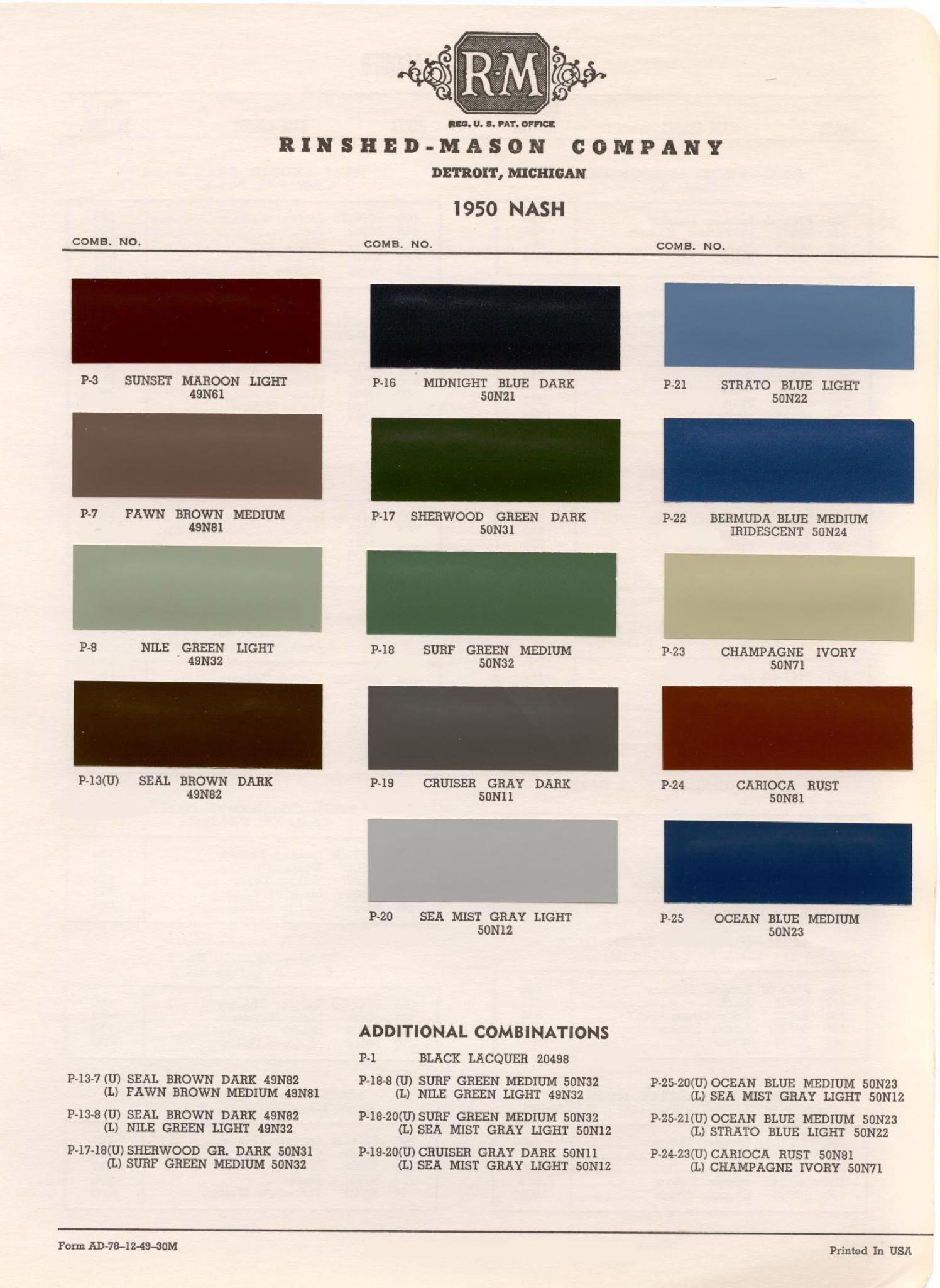 Colors and Codes used on Exterior Vehicles