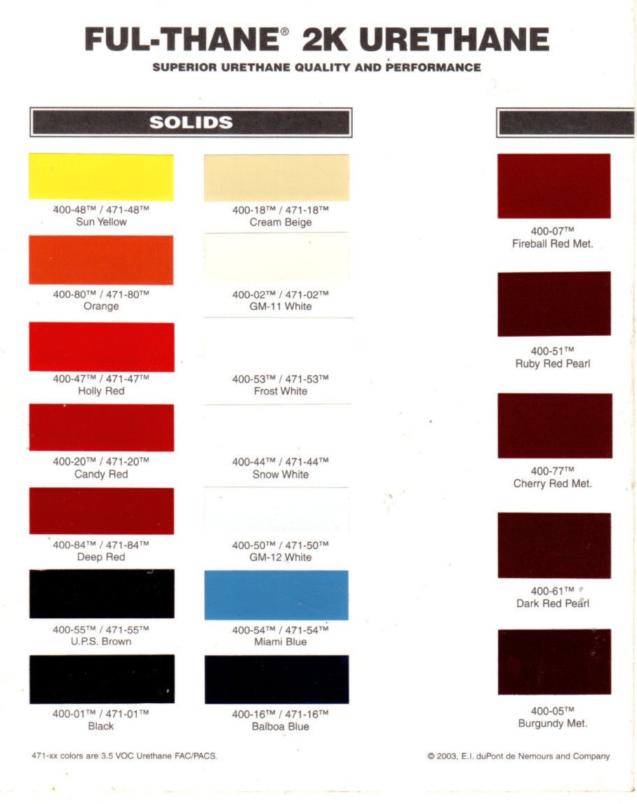 Nason Ful-Thane Solid Color Chart