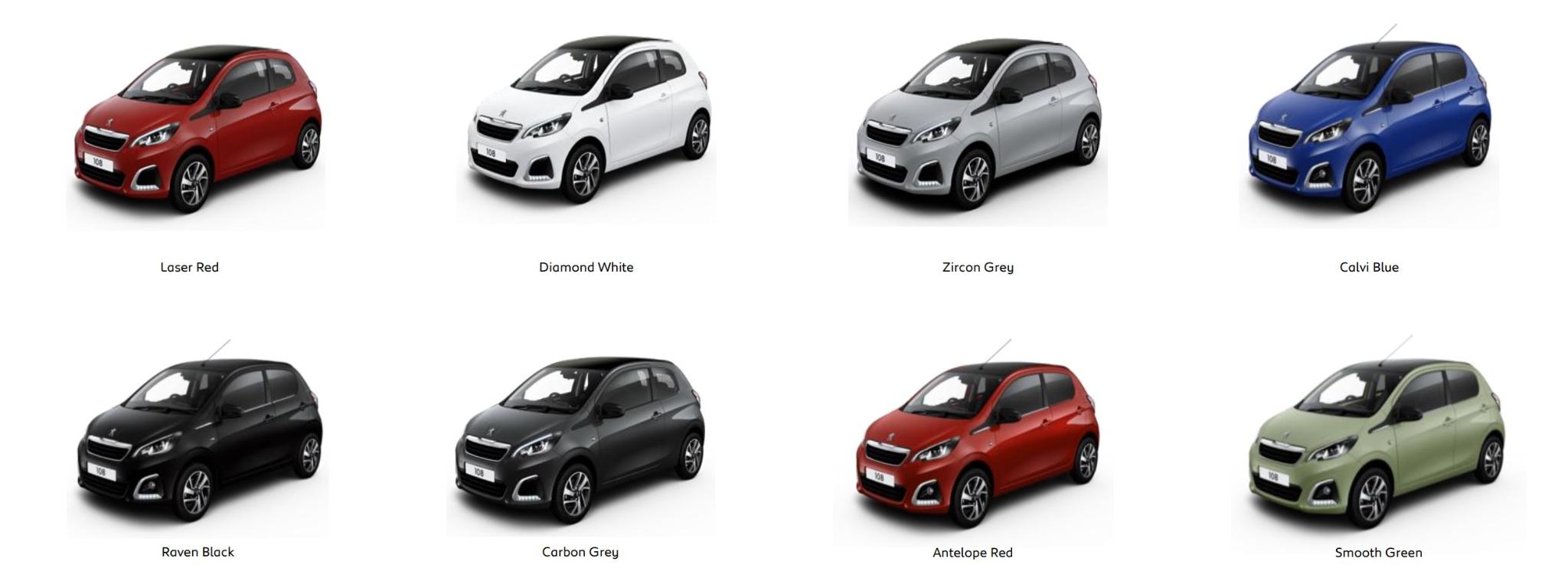 2020 Peugeot 108 Paint Codes