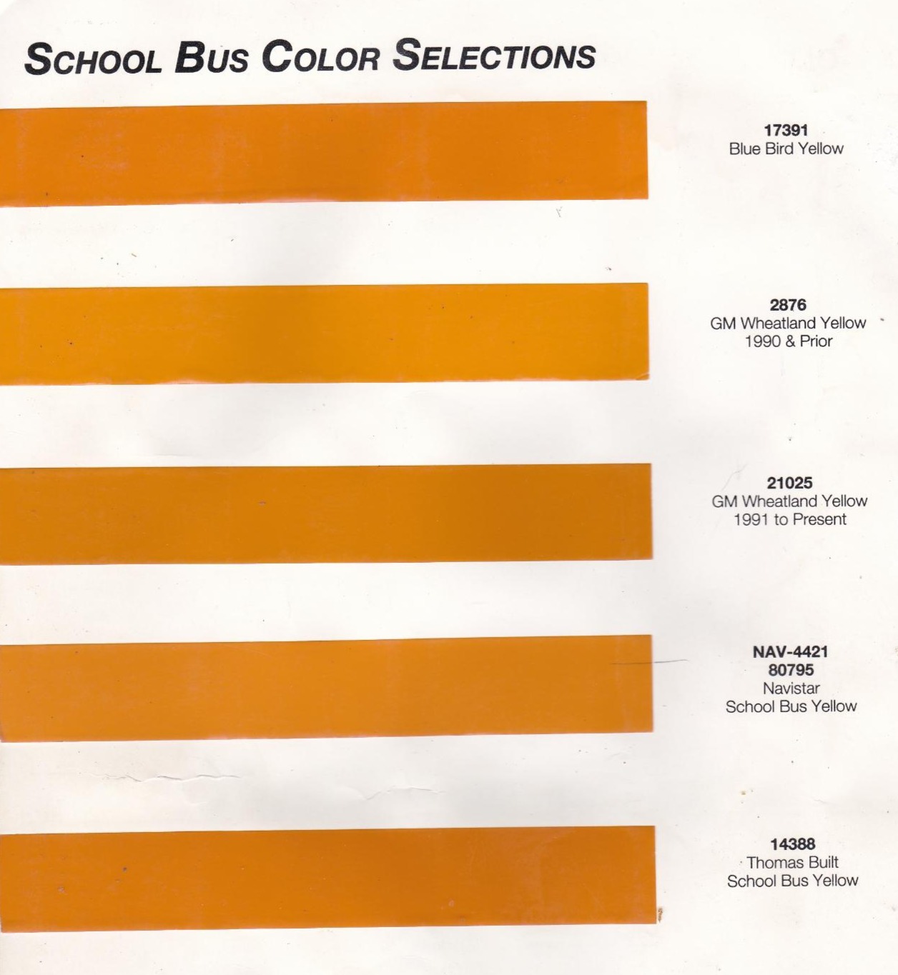 Rm, Glasurit, Limco, School, Bus, Yellow, Paint, Chart, Example