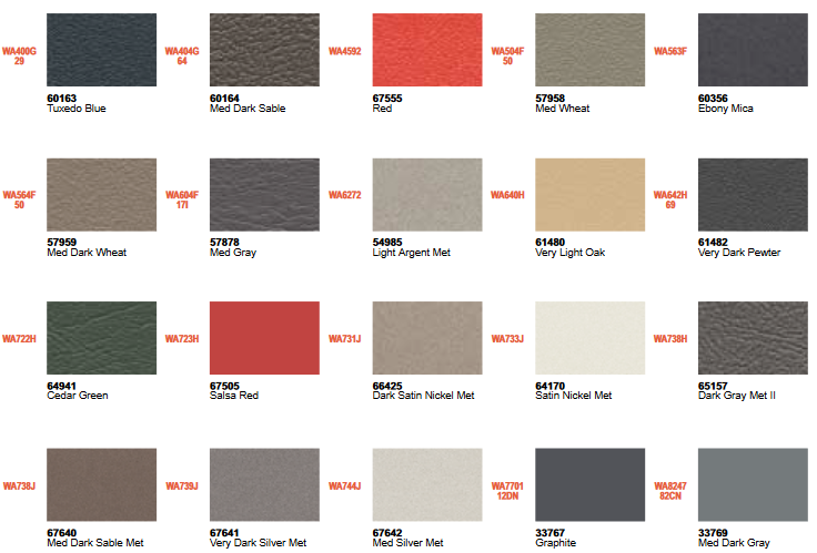 2004 gm interior Interior Color & Code Paint Chart