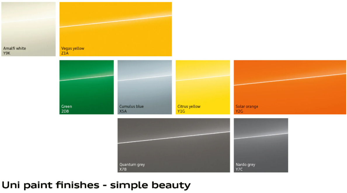 Audi Spo Solid Paint Codes
