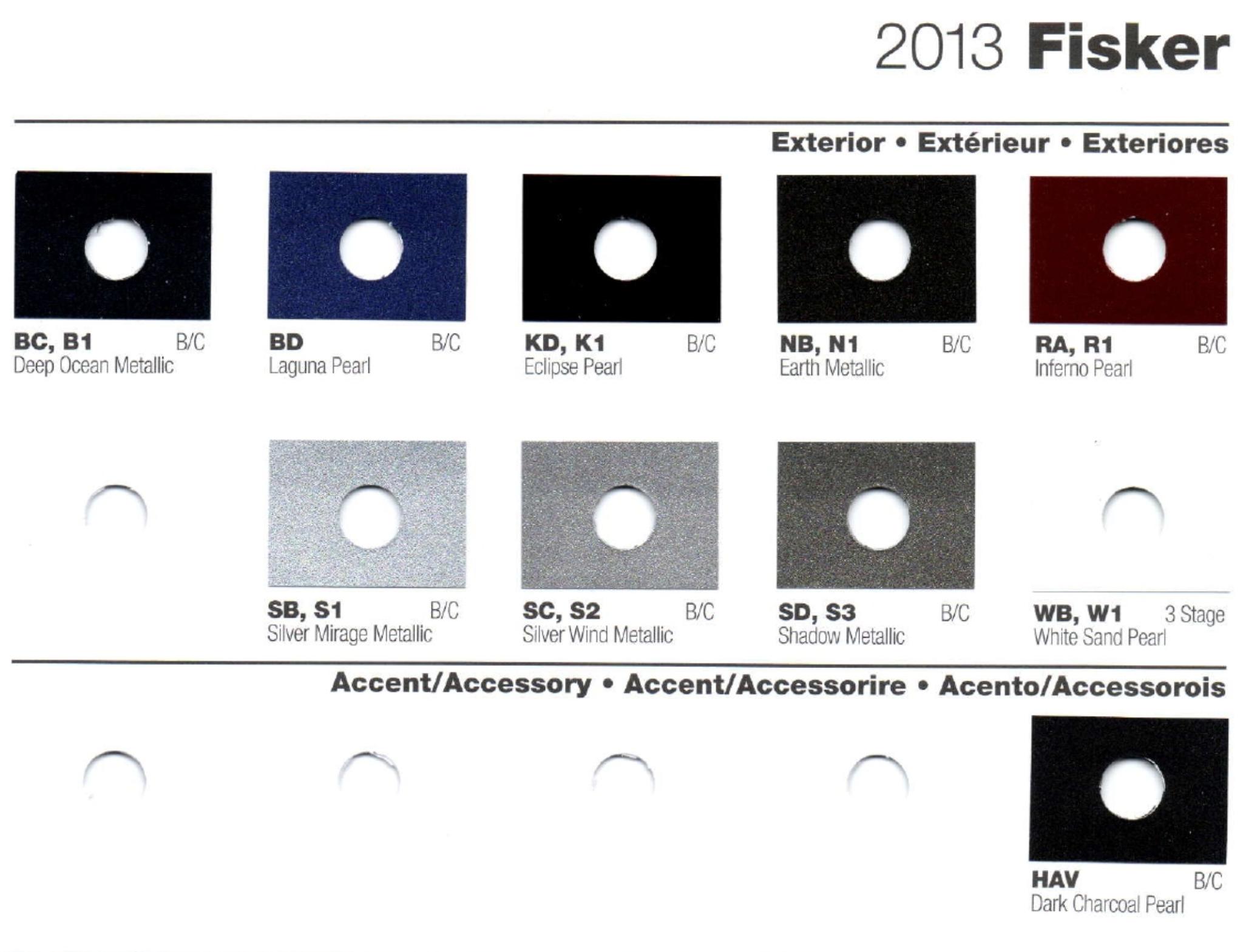 2013 Fisker Color Chart fisker color codes