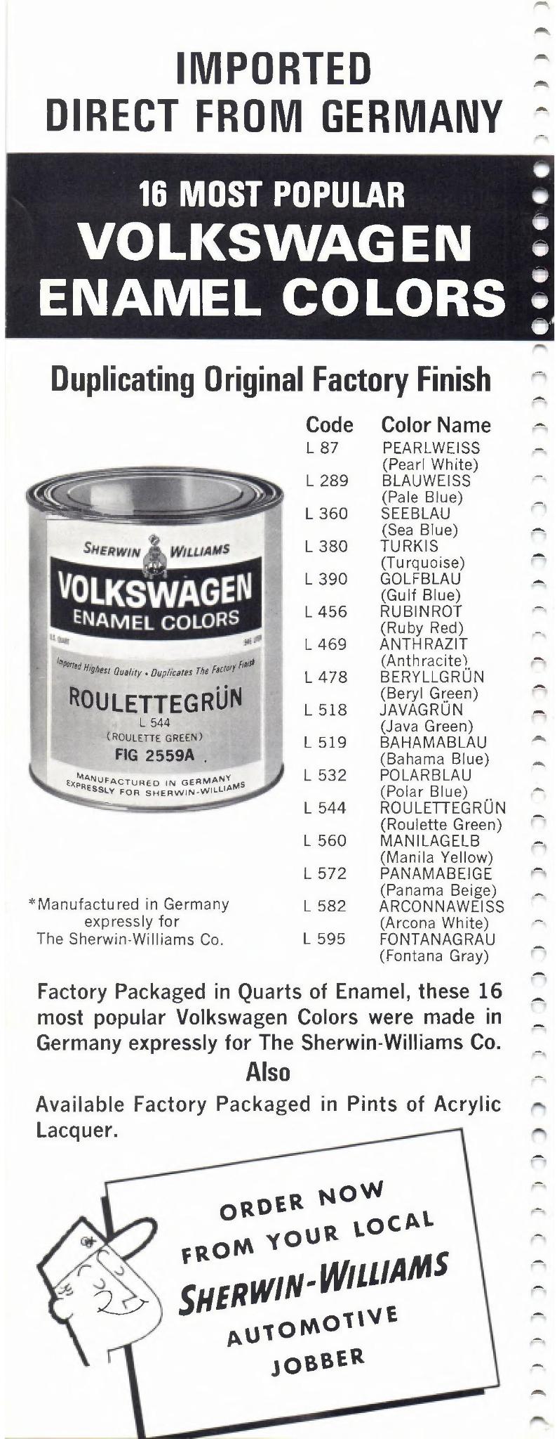 Volkswagen and Audi Paint Code Color Chart