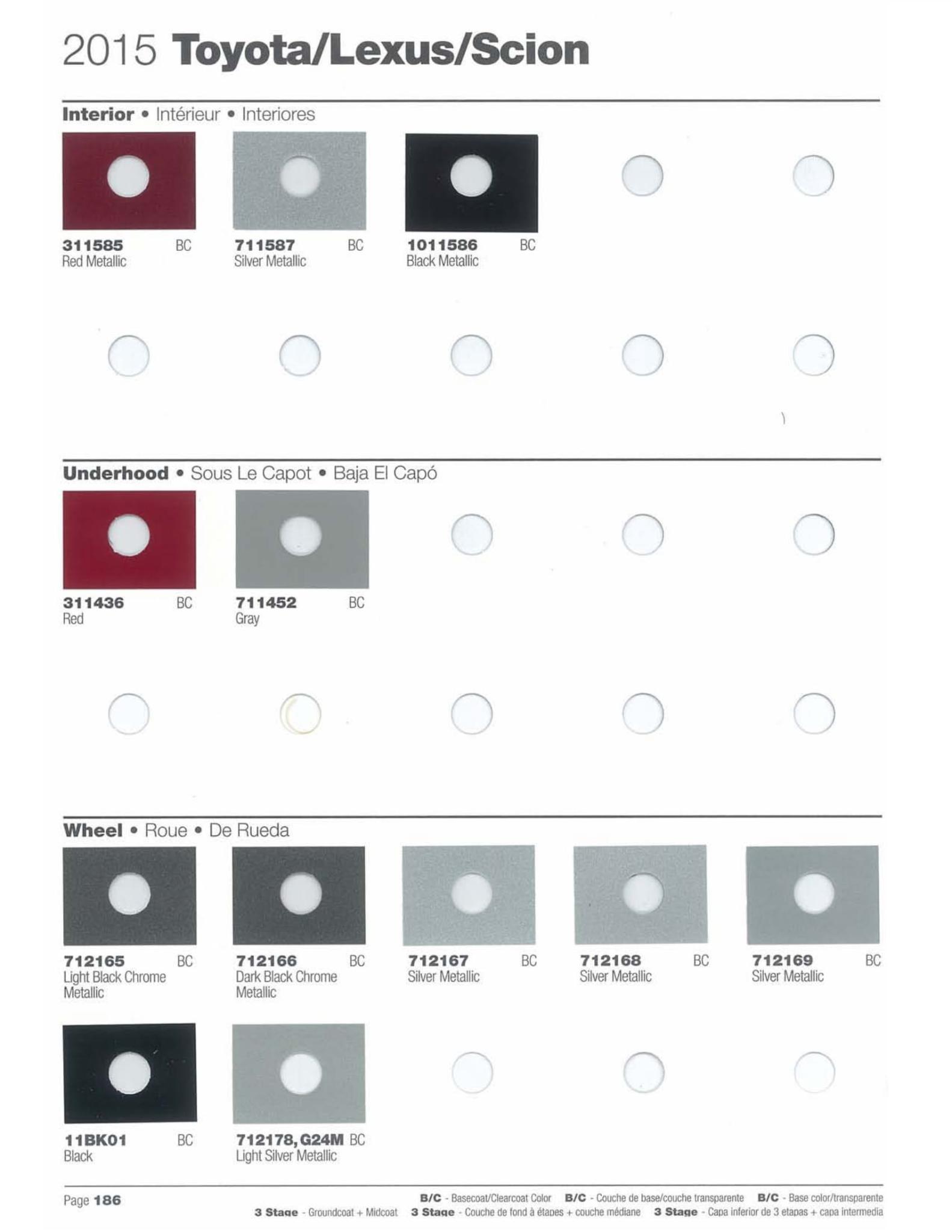 Toyoto / Lexus Paint Code and Color Chart