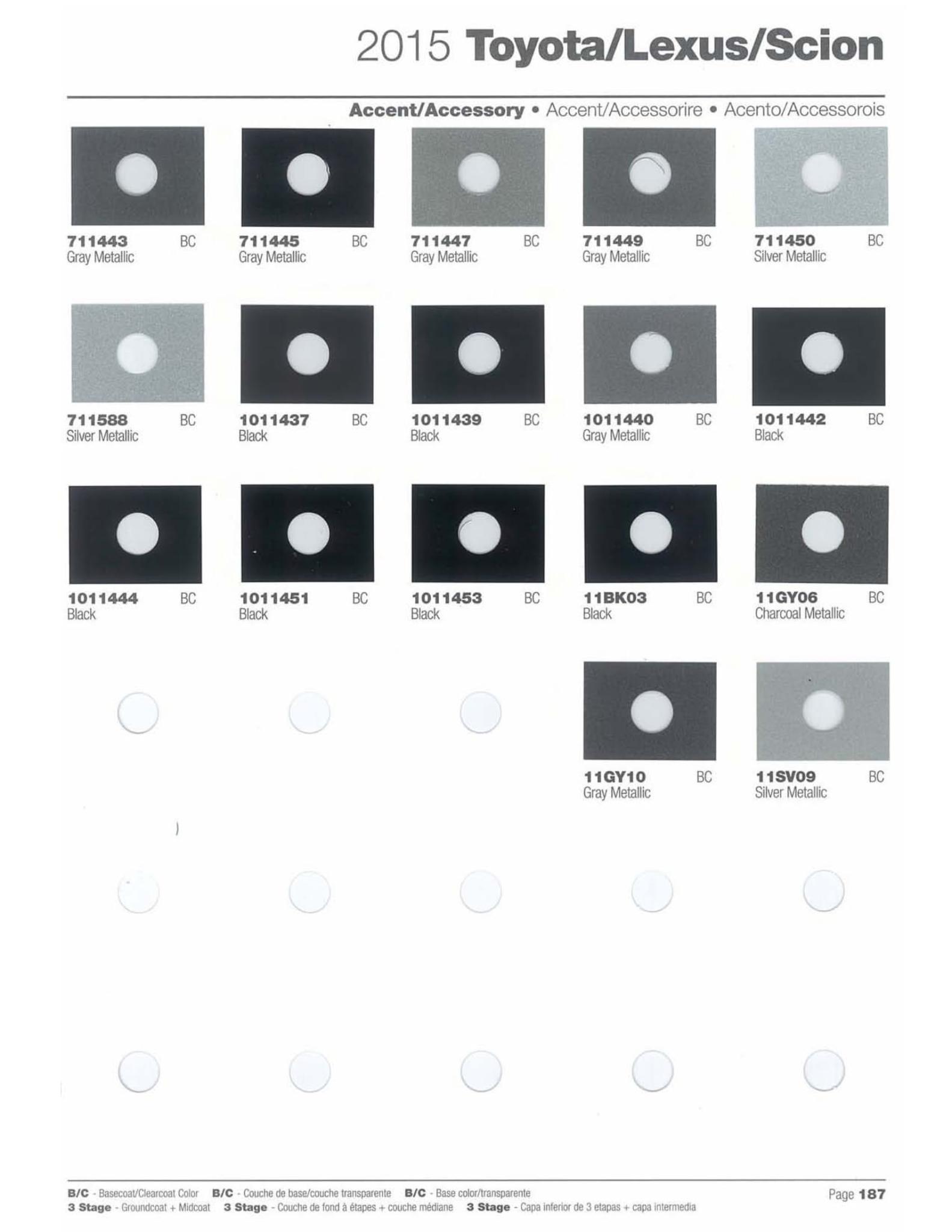 2015 Toyota, Lexus and Scion Paint Codes & Color Chart Toyoto / Lexus Paint Code and Color Chart