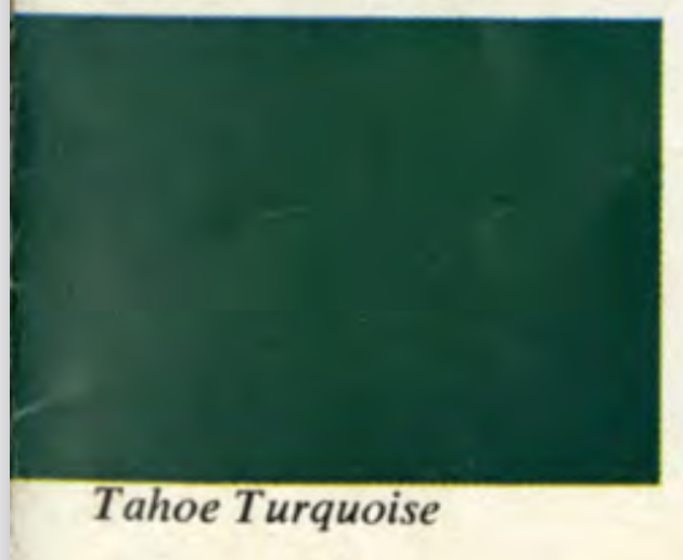 Tahoe Turquoise Main Body Color for a 1967 Camaro