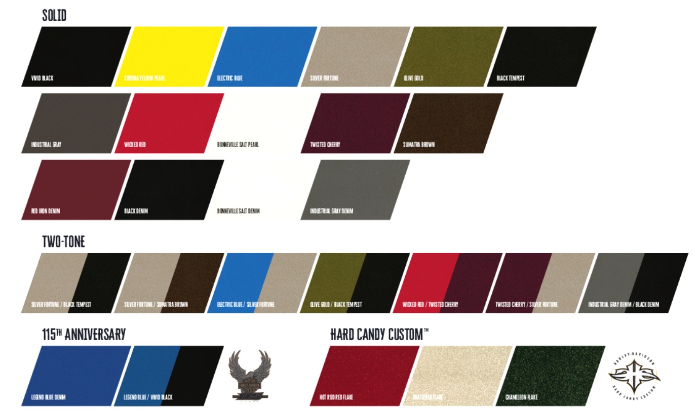 2018 Harley Color Chart Paint Codes