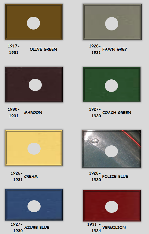 1930 Harley Paint Chart 1930 Harley Colors