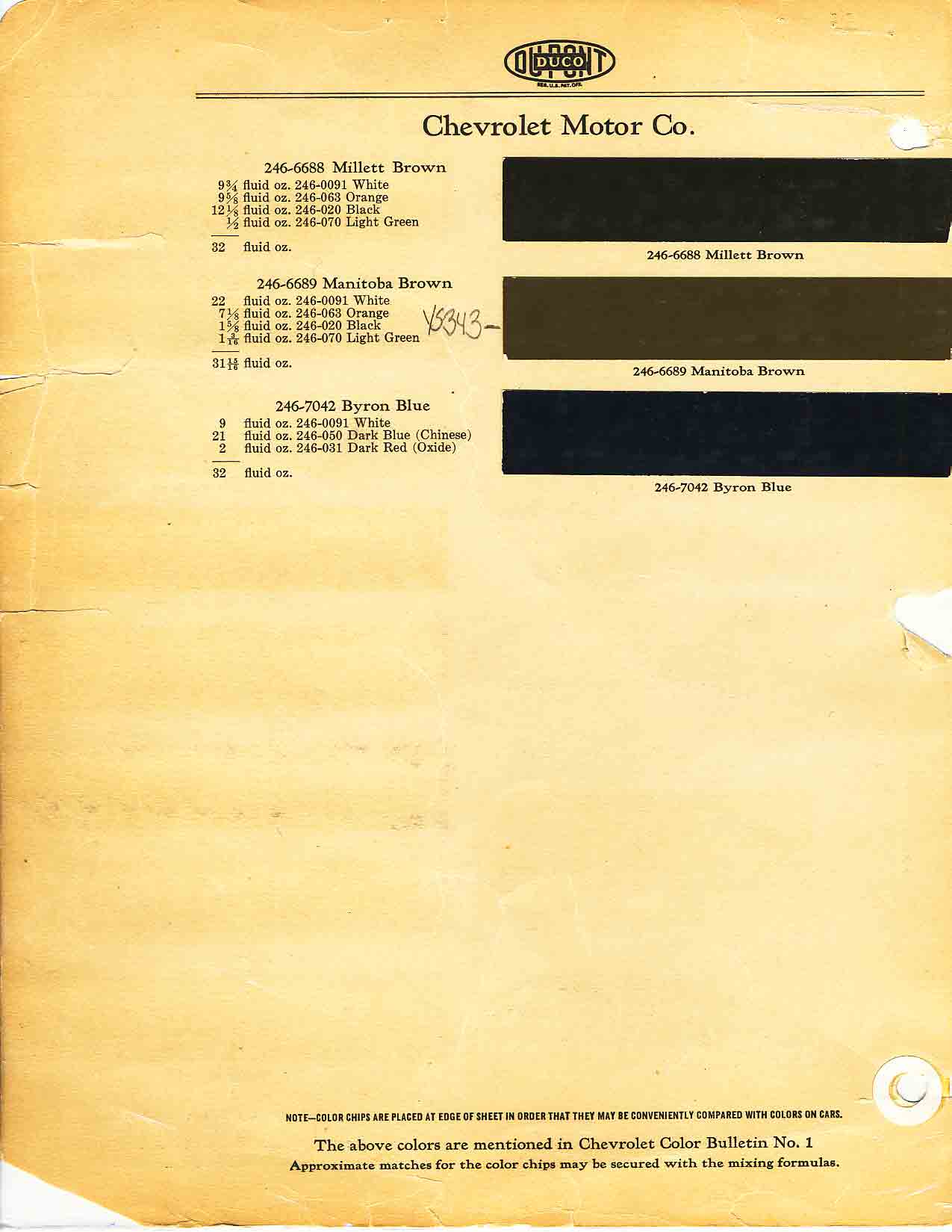 1930 Chevrolet Paint Chart and Paint Codes Page 6 of 8