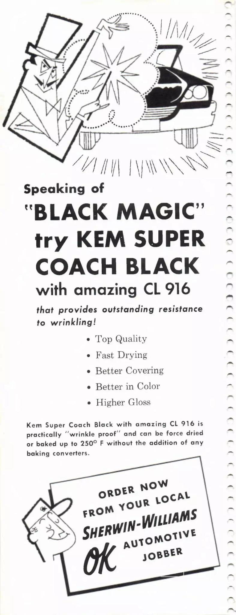 1964 Paint Code Color Book Black Paint Advertisement Paint color examples, their ordering codes, the oem color code, and vehicles the color was used on