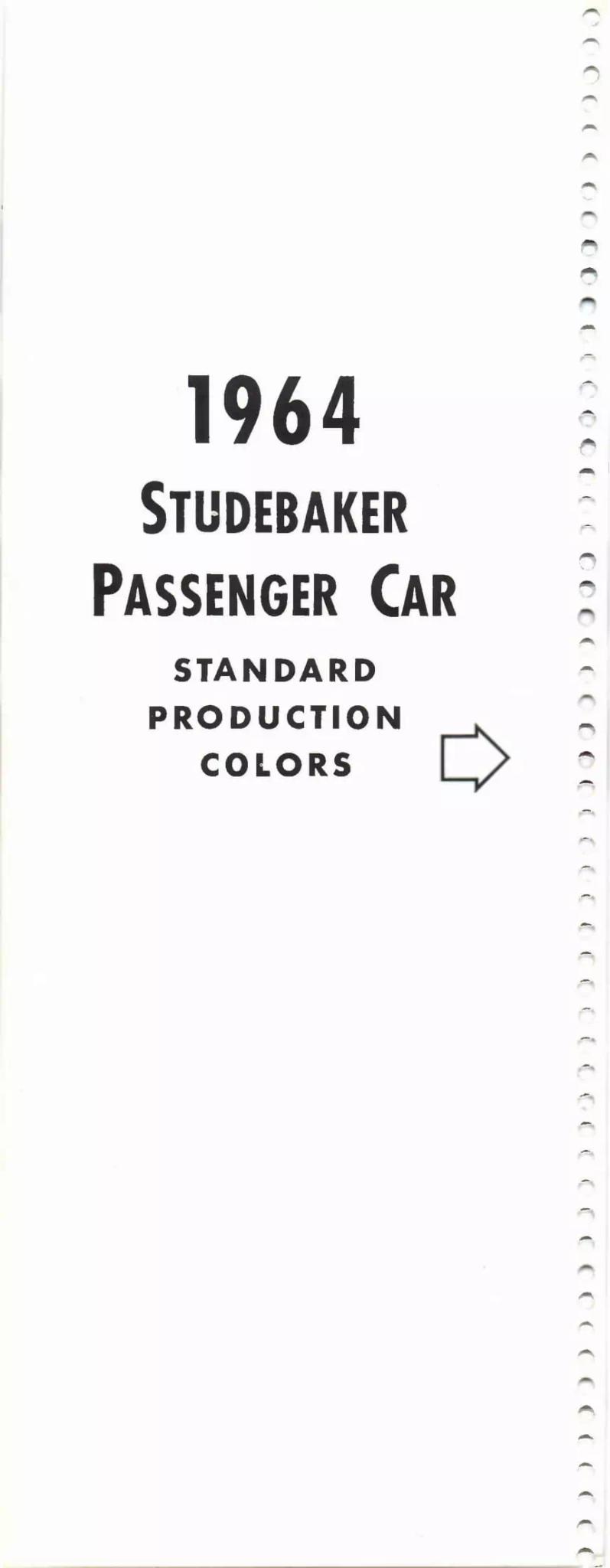 1964 Paint Code Color Book Studebaker Paint Codes & Color Chart Paint color examples, their ordering codes, the oem color code, and vehicles the color was used on
