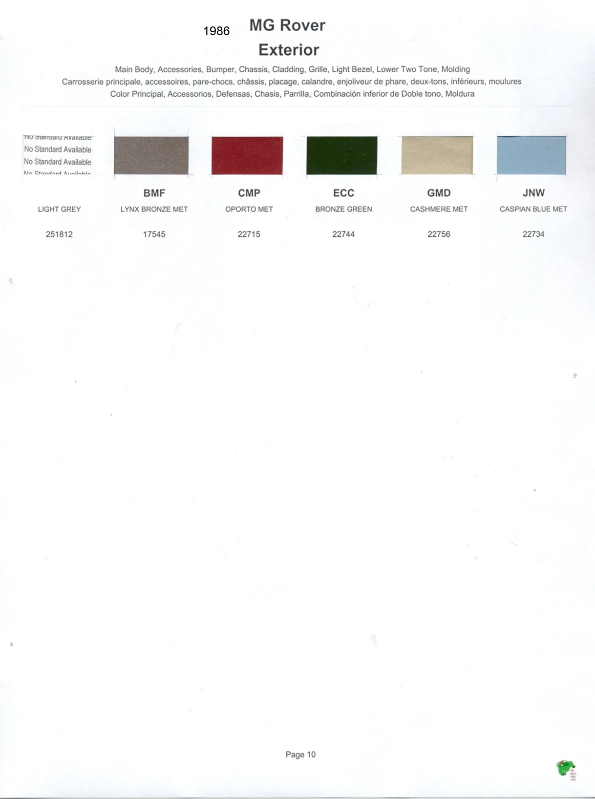 Paint color examples, their ordering codes, the oem color code, and vehicles the color was used on