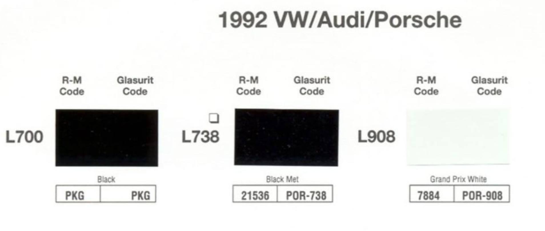 Exterior Colors and Paint Codes for Porsche Vehicles