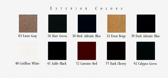 1995 Cadillac Fleetwood Color Chart