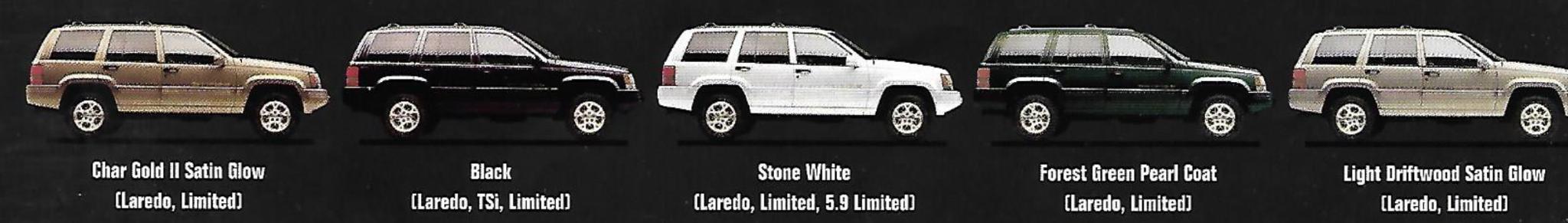 1998 Jeep Grand Cherokee Paint Chart