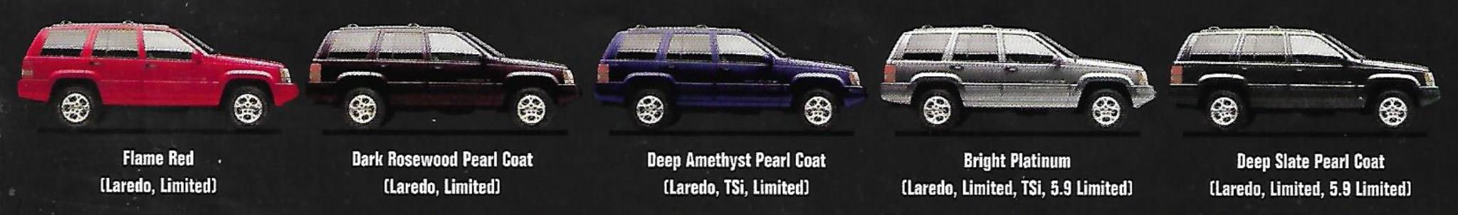 1998 Jeep Grand Cherokee Paint Chart