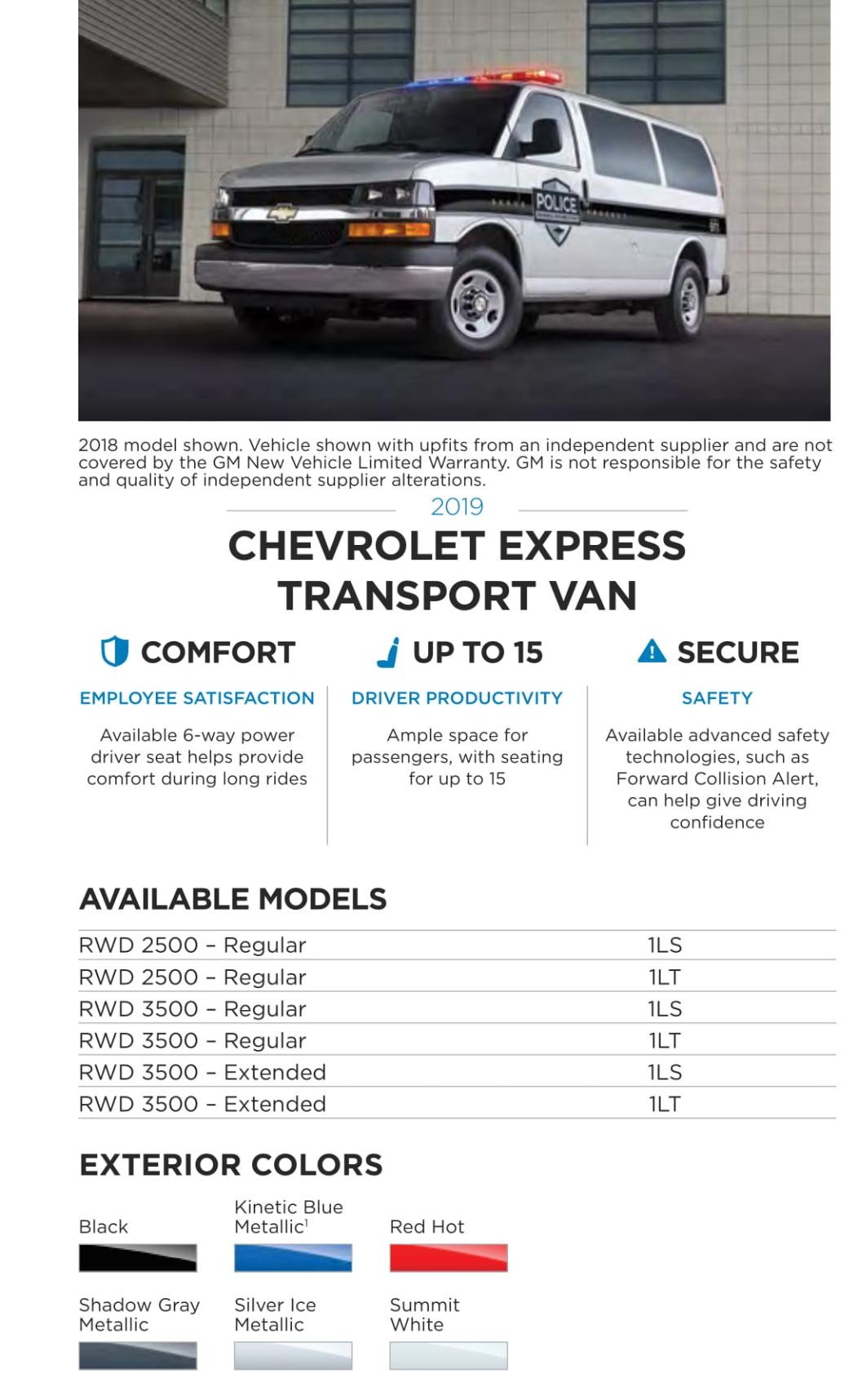 2019 2019 General Motors Vehicle Models and Paint Chart