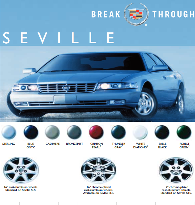 exterior paint colors for cadillac in 2003