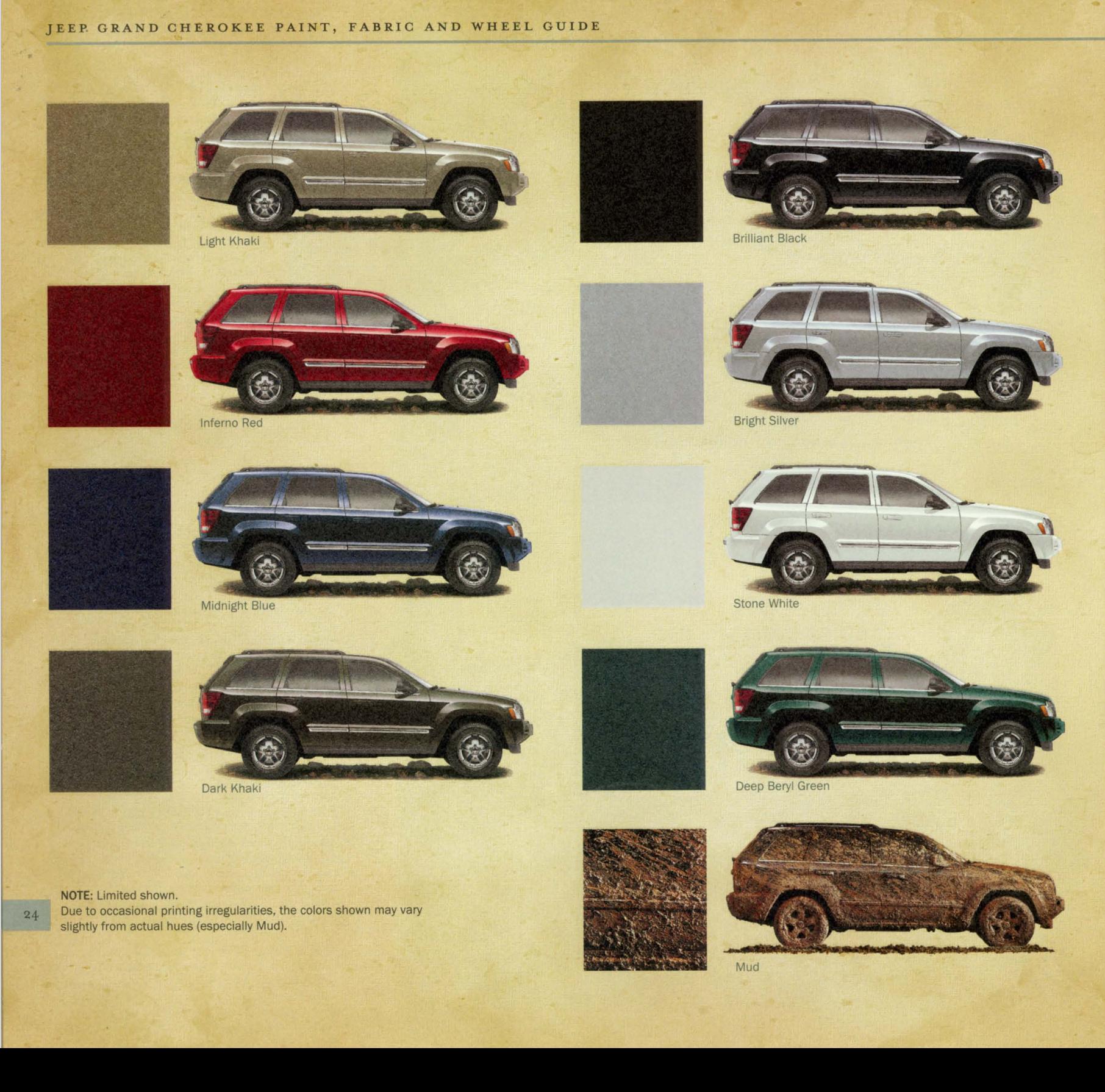 2005 Jeep Grand Cherokee Paint Chart