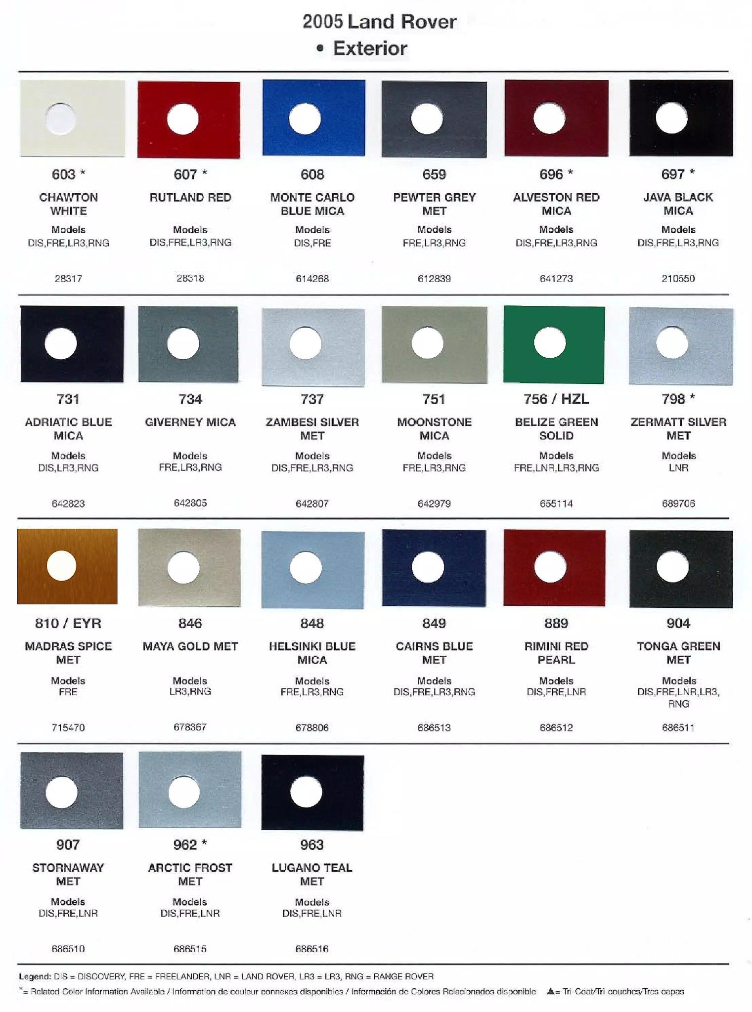 oem paint codes, color examples, paint swatches color names and the vehicles they came on