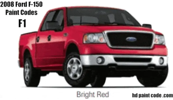 2008 Ford F-150 Paint Codes and Color Chart Gif Color swatches, and color names used on Ford F-150 Vehicles
