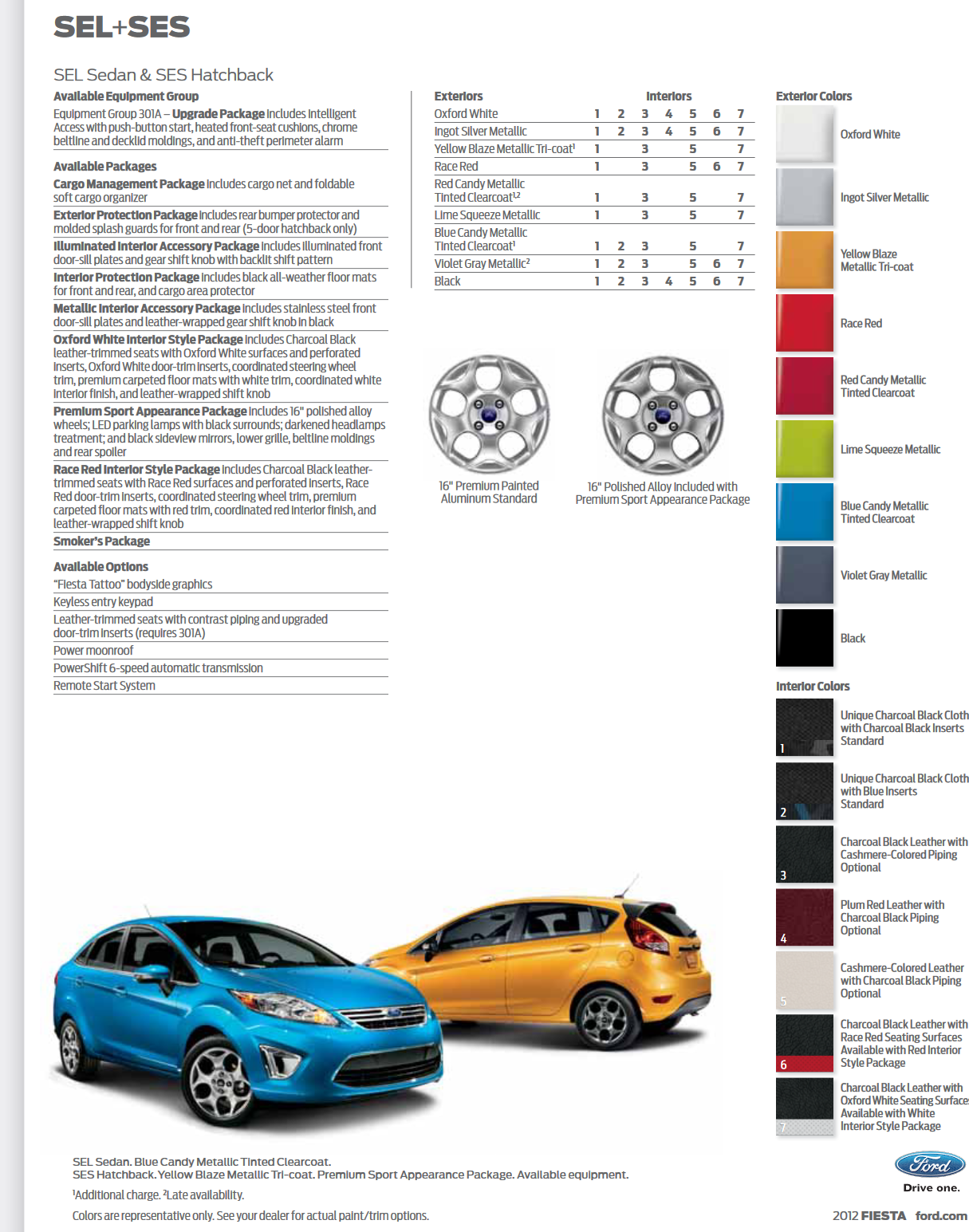 exterior color shades that the Ford Fiesta came in