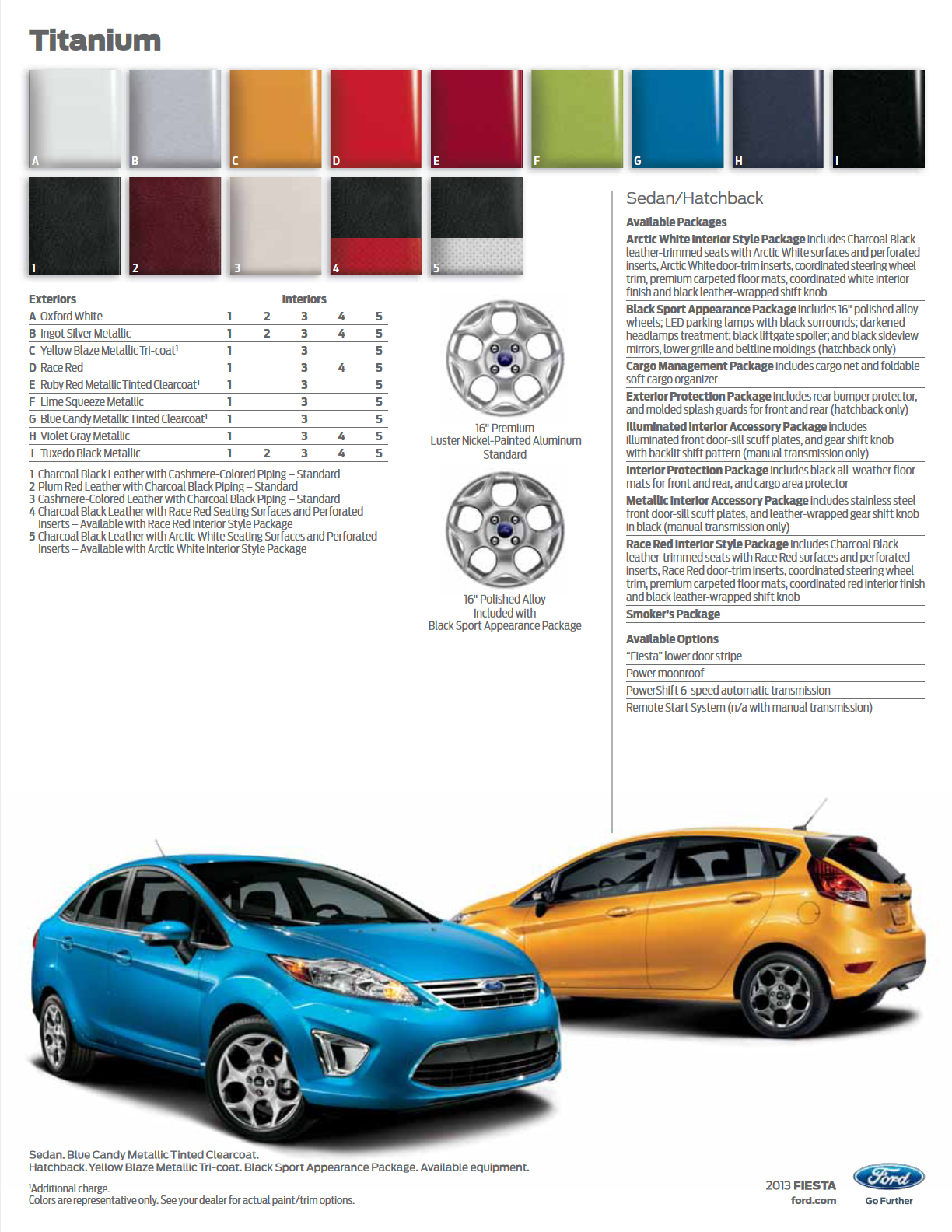 exterior color shades that the Ford Fiesta came in