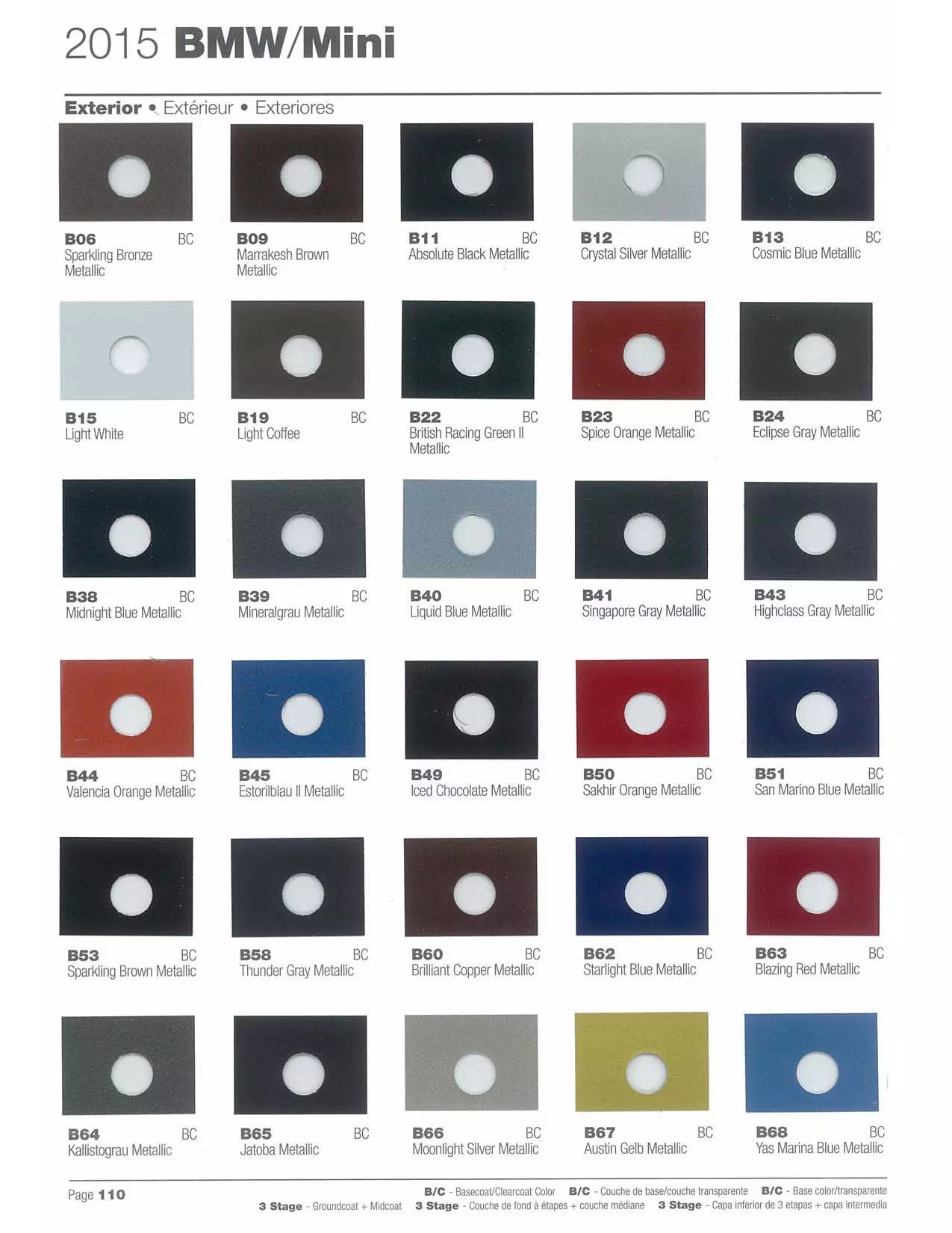 2015 BMW Paint Codes and Color Chart for all models paint colors for BMW exterior colors for 2015