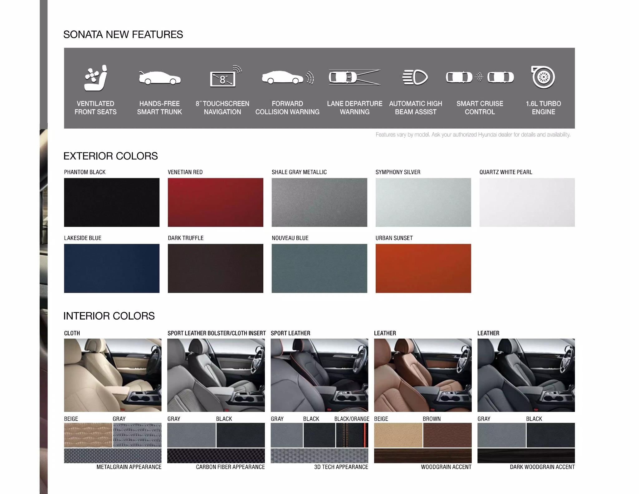 2015 Hyundai Sonata Paint Codes and Color Chart