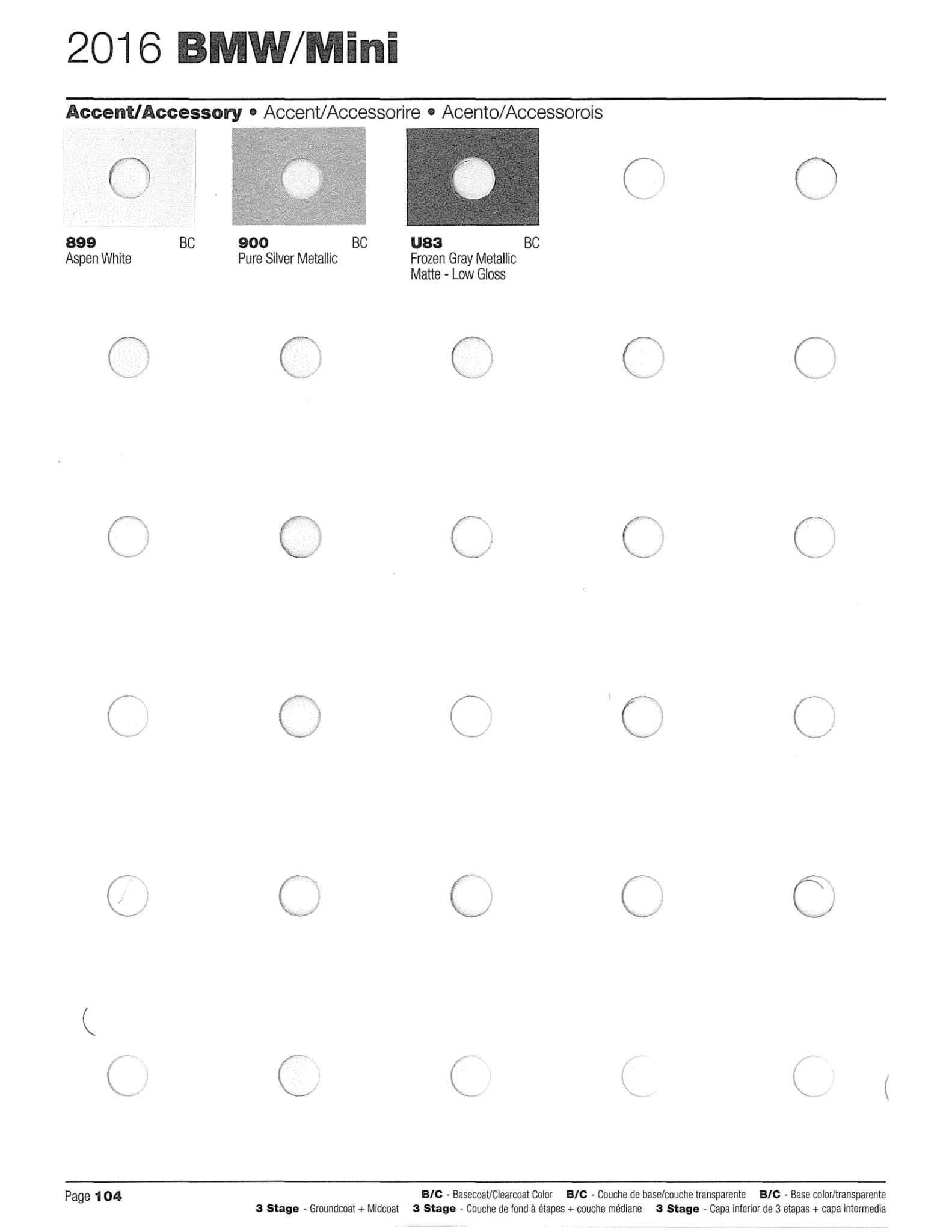 paint colors, and their ordering codes for 2016 Bmw and Mini cooper vehicles