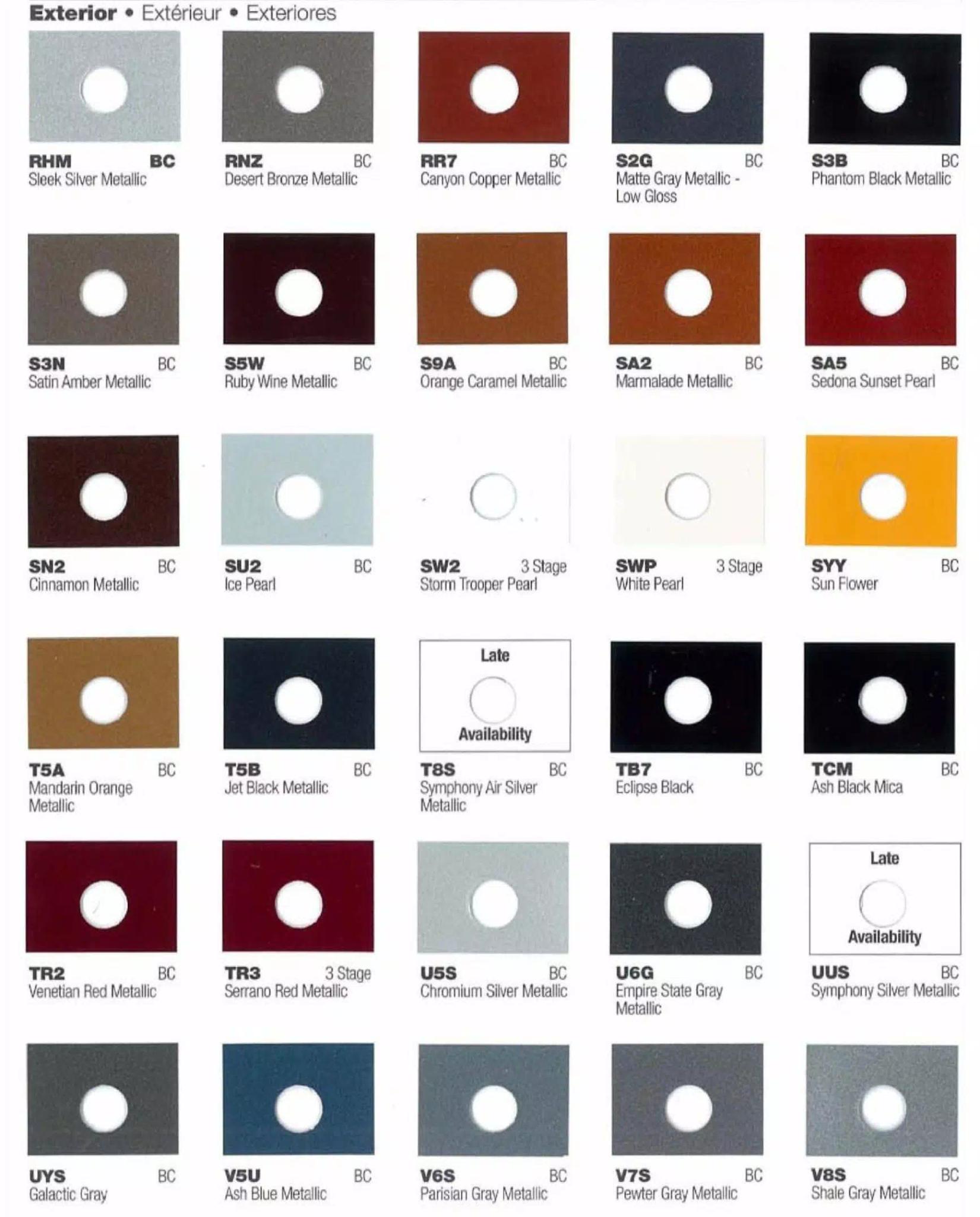 2016 Hyundai Paint Codes and Color Chart Page 2