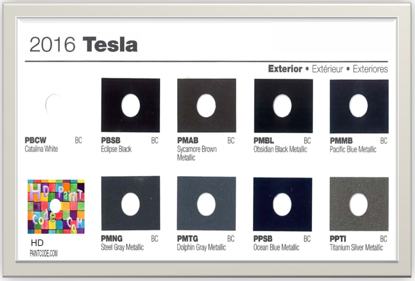 2016 Tesla Color Chart All 2016 Exterior Colors