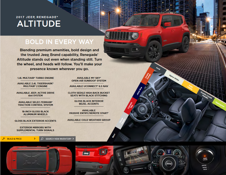 2017 Jeep Renegade Paint Chart