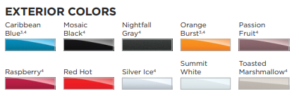 All Colors, Check for codes and descriptions below 2020 Chevrolet Spark Fleet Program Colors
