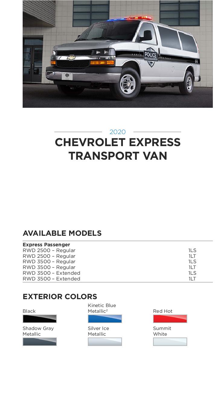 2020 Express Transport 2020 GM Paint Codes and Color Chart. Examples of the Colors used on the exterior of the vehicle.