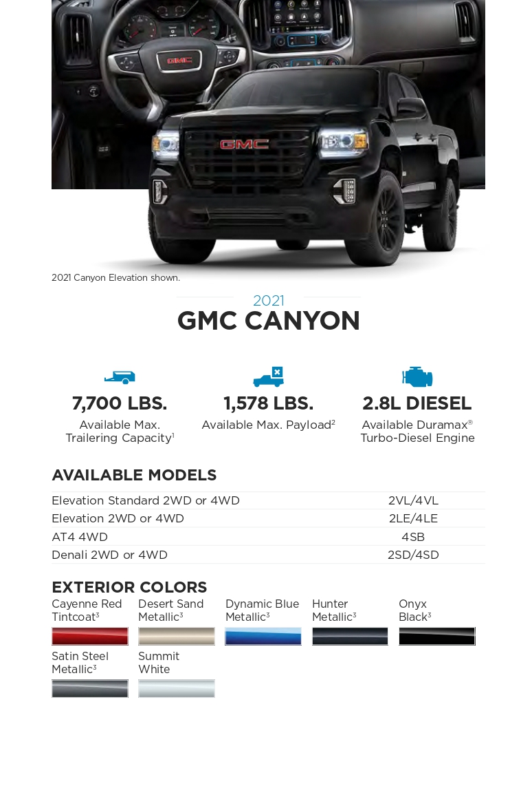 2022 GMC Canyon Paint Chart paint codes for specific model general motors vehicles in 2022